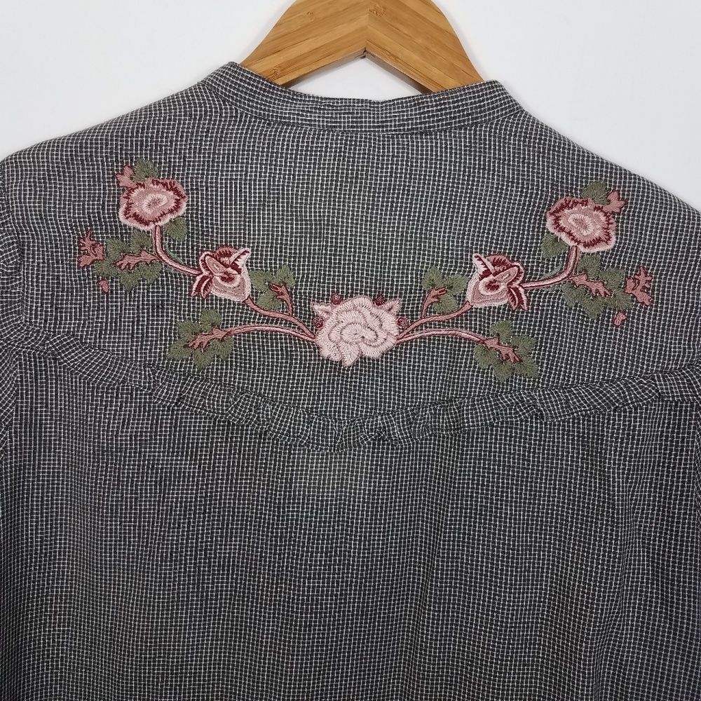 Lucky Brand Floral Embroidered Western Shirt Large - Picture 4 of 6